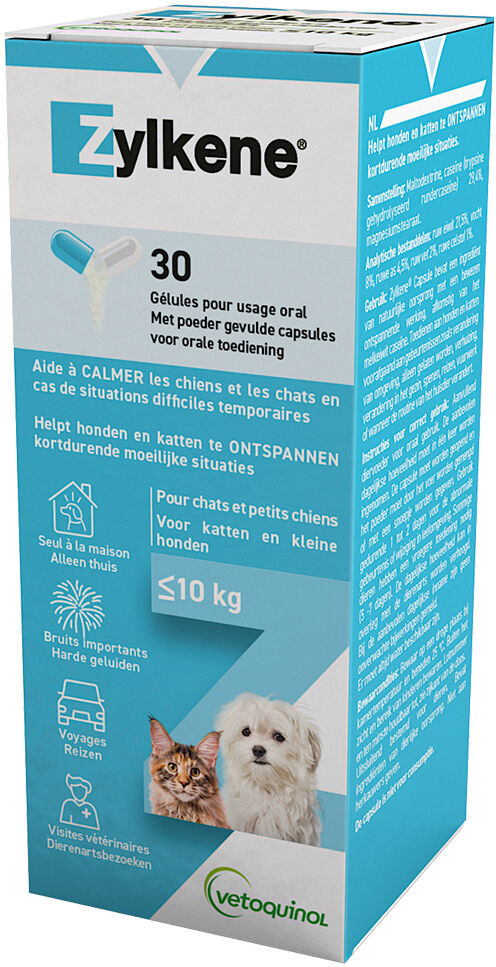 Vetoquinol Vétoquinol Zylkène 75 mg pour chat et chien < 10 kg - 2 x 30 gélules