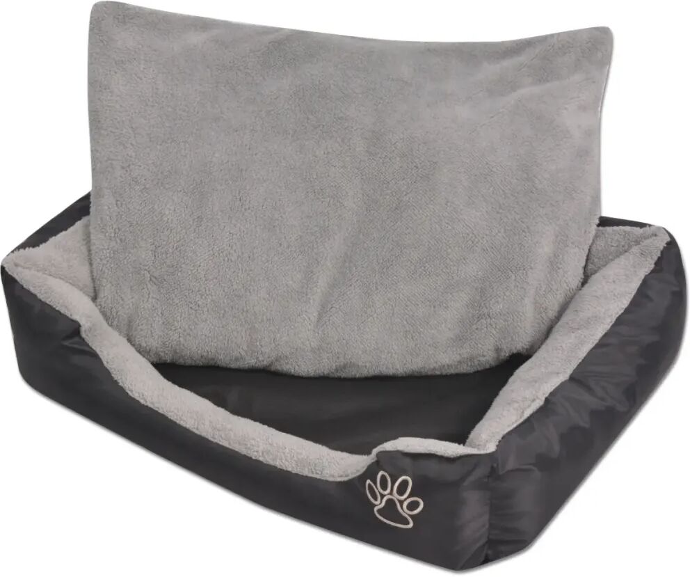 vidaXL Lit pour chiens avec coussin rembourré Taille M Noir