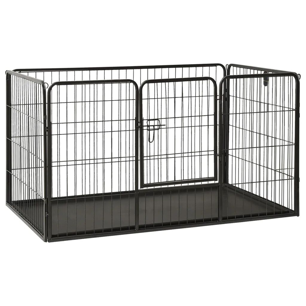 vidaXL Parc pour chiots Acier 123x77,5x74,5 cm