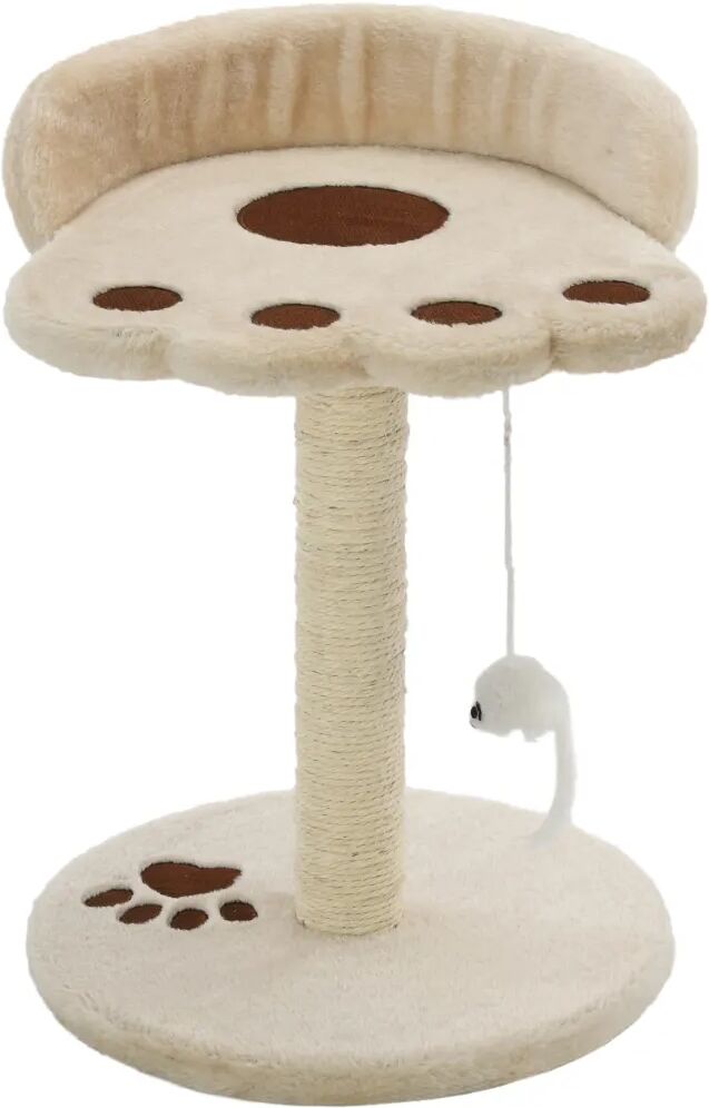 vidaXL Arbre à chat avec griffoir en sisal 40 cm Beige et Marron