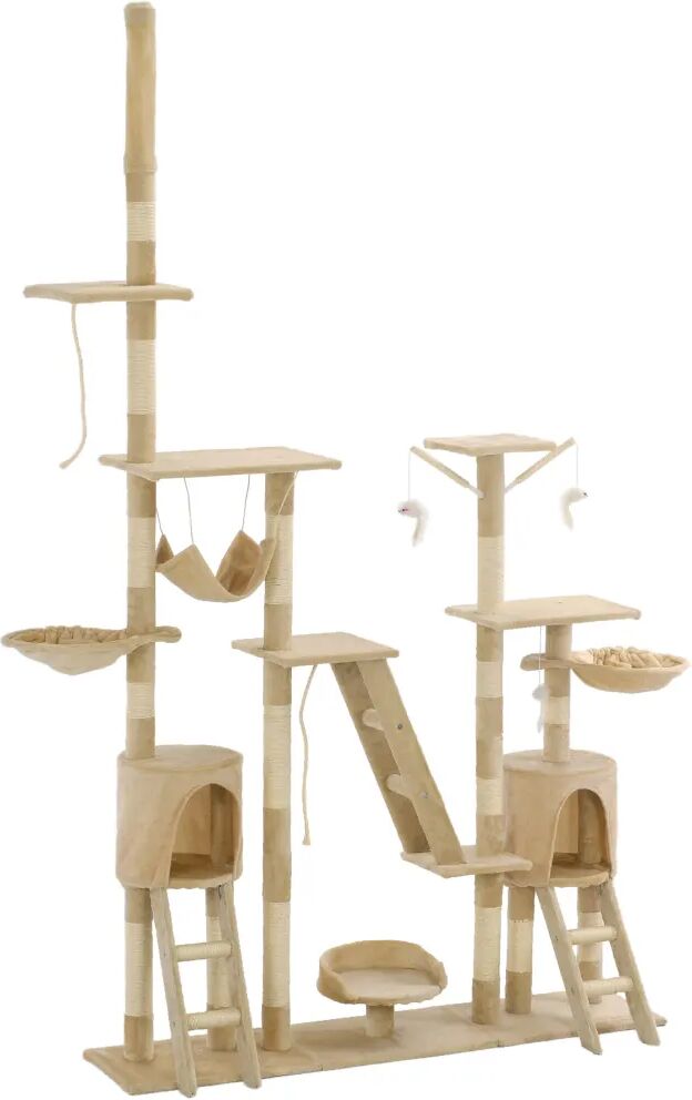 vidaXL Arbre à chat avec griffoirs en sisal 230-250 cm Beige