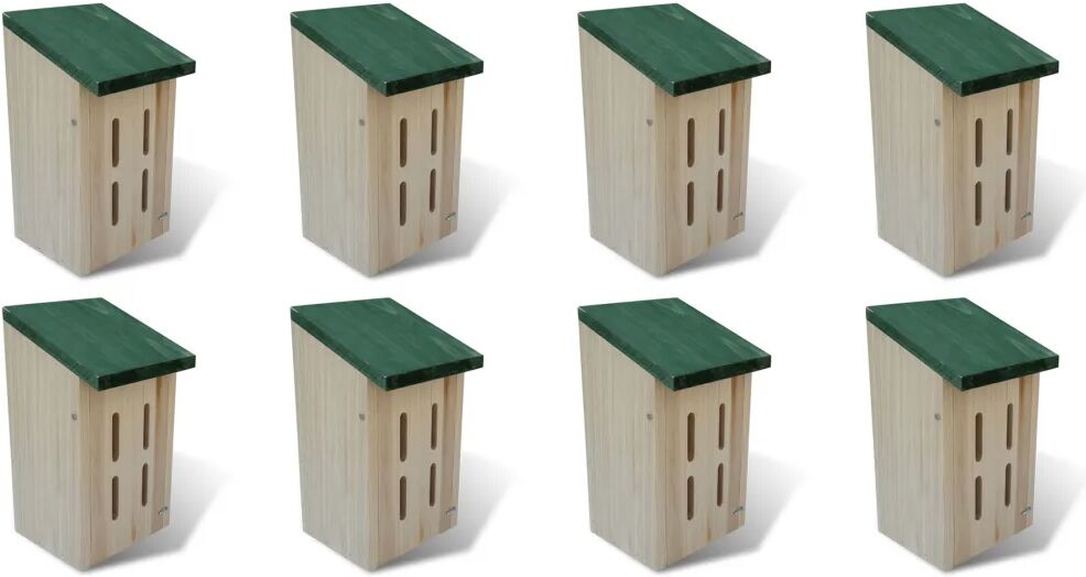 vidaXL Maison pour papillons 8 pcs Bois 14 x 15 x 22 cm