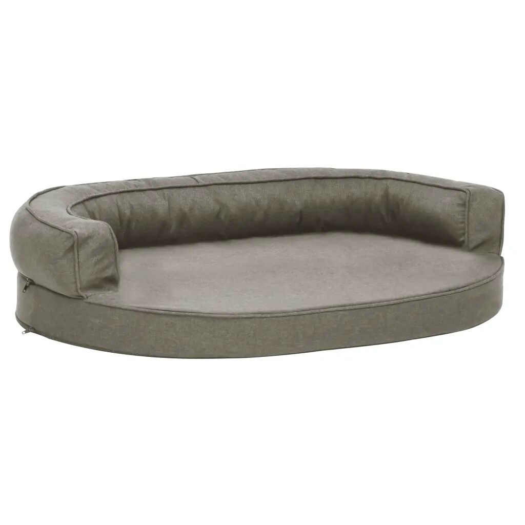 vidaXL Matelas de lit ergonomique de chien 90x64 cm Aspect de lin Gris