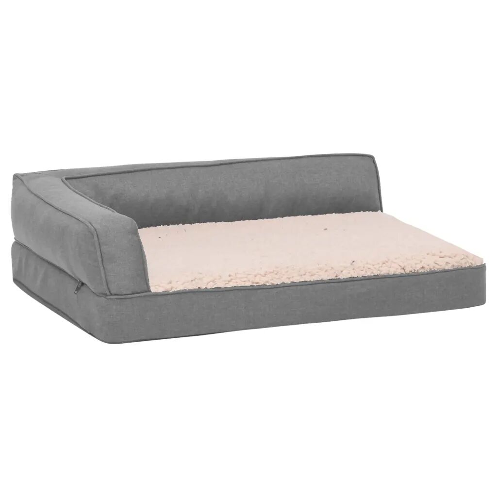 vidaXL Matelas de lit ergonomique de chien 75x53 cm Polaire Gris