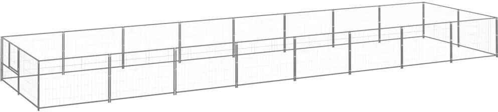 vidaXL Chenil Argenté 16 m² Acier