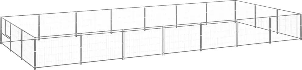 vidaXL Chenil Argenté 21 m² Acier