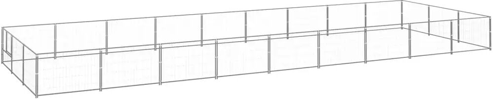 vidaXL Chenil Argenté 27 m² Acier