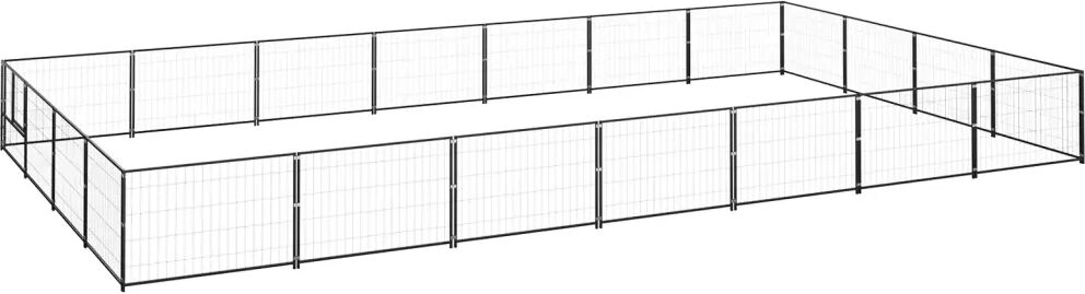 vidaXL Chenil Noir 28 m² Acier