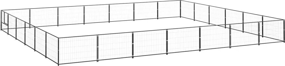 vidaXL Chenil Noir 42 m² Acier