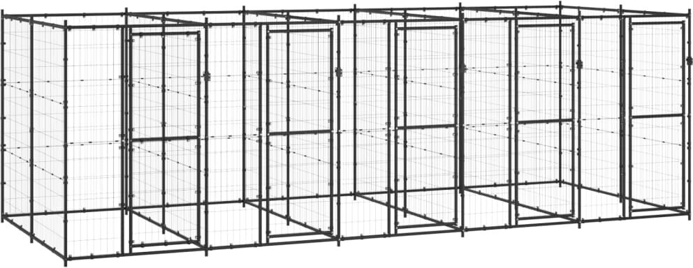 vidaXL Chenil extérieur Acier 12,1 m²