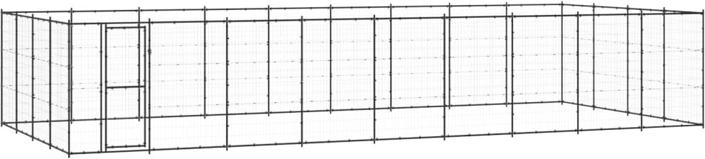 vidaXL Chenil d'extérieur pour chiens Acier 43,56 m²