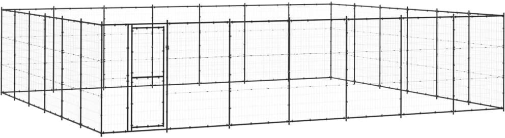 vidaXL Chenil d'extérieur pour chiens Acier 50,82 m²