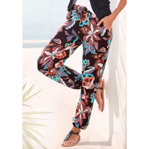 Vivance Jerseyhose, mit grossem Blumendruck und Taschen, Jerseyhose, elastisch schwarz-bedruckt  34