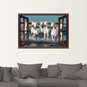 Artland Wandfolie »Fensterblick Pferde am Strand«, Haustiere, (1 St.),... braun Größe