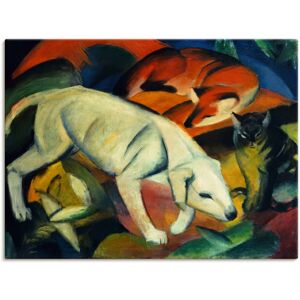 Artland Wandbild »Drei Tiere (Hund Fuchs und Katze). 1912«, Haustiere, (1... rot Größe