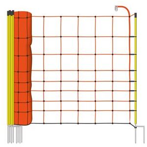 50m VOSS.farming Elektrozaun-Netz, 108cm, 2 Spitzen, gelbe Pfähle