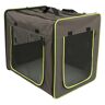 zooplus Exclusive Faltbare Hunde-Transportbox First Class Basic, B 53,5x T 79x H 66cm, grau-braun/neon-grün