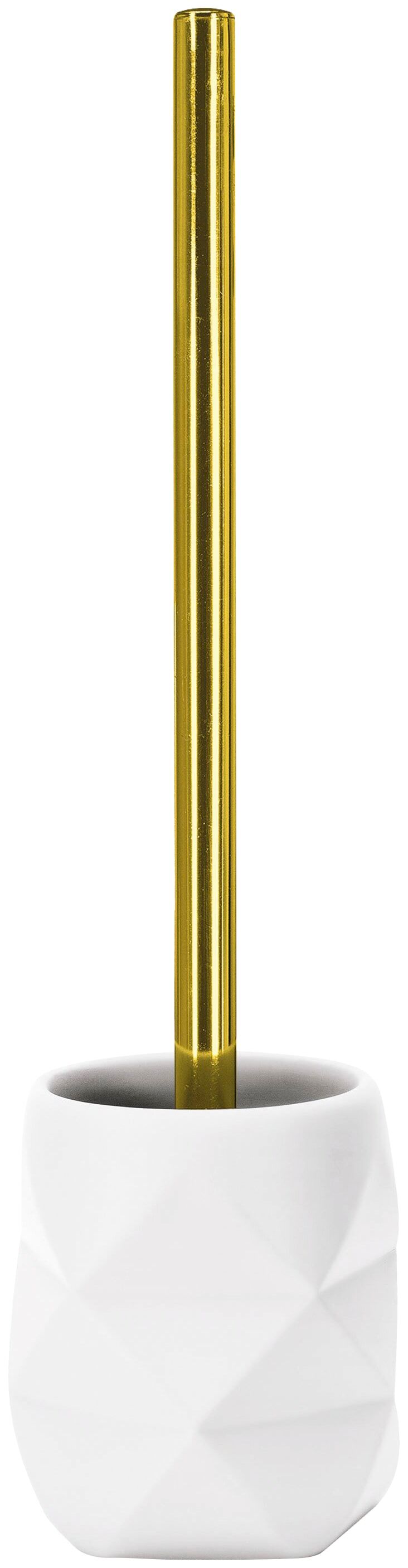 Kleine Wolke WC-Garnitur »Golden Crackle«, 2 St., aus Polyresin (Kunststein) weiss Größe L/B/H: 11/10,6/39 cm