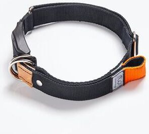 WowWow Professional Hundehalsband mit Leine, Schwarz, S