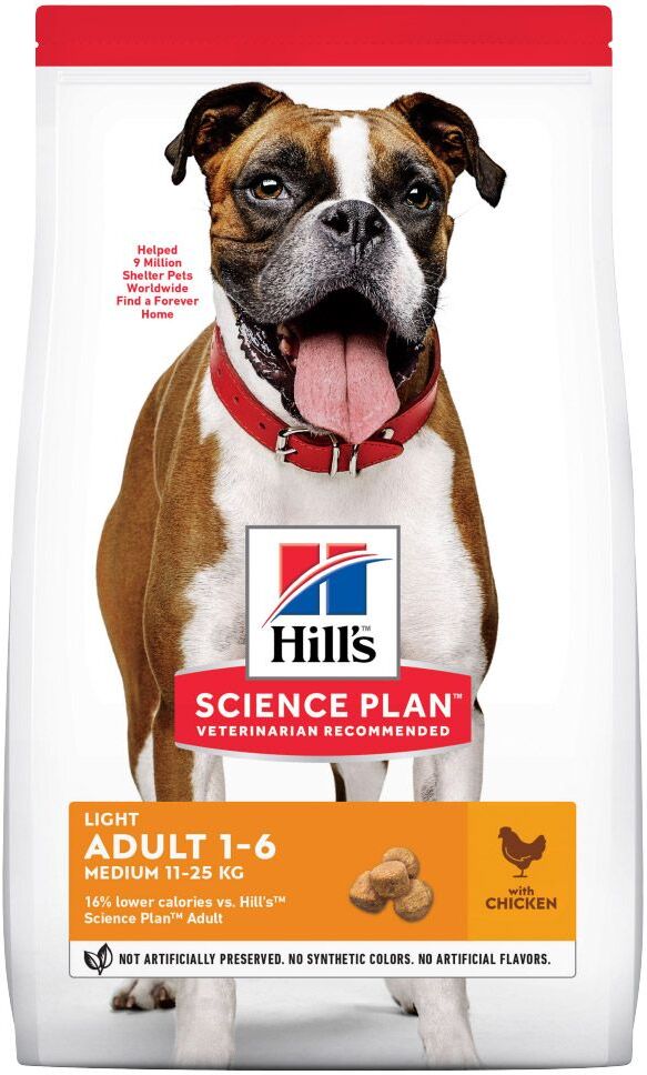 Hill's Science Plan 14kg Adult 1-6 Light Medium mit Huhn Hill's Science Plan Trockenfutter für Hunde