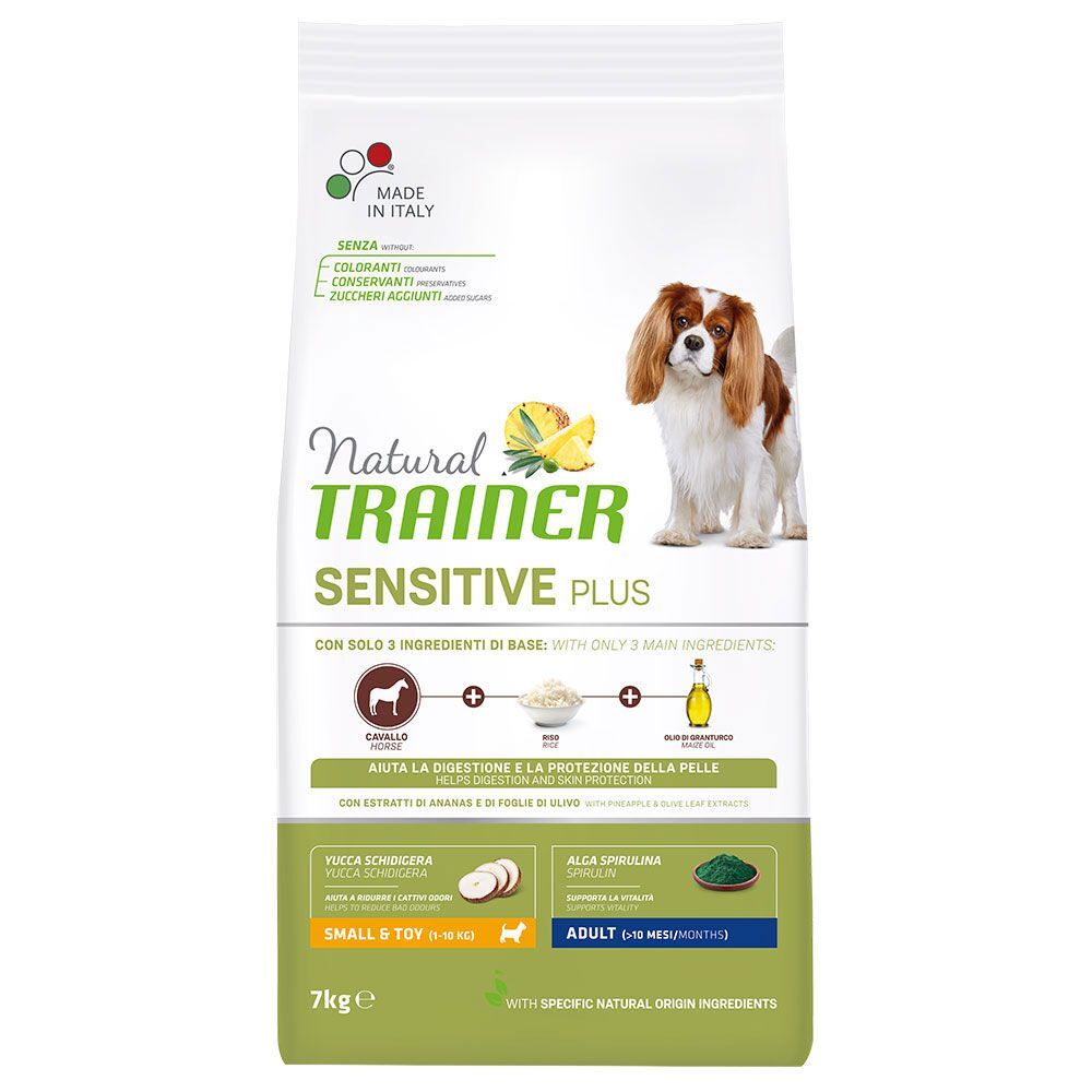 Trainer Natural Sensitive 2x 7kg Sensitive Plus Adult Mini mit Pferd Trainer Natural Trockenfutter für Hunde