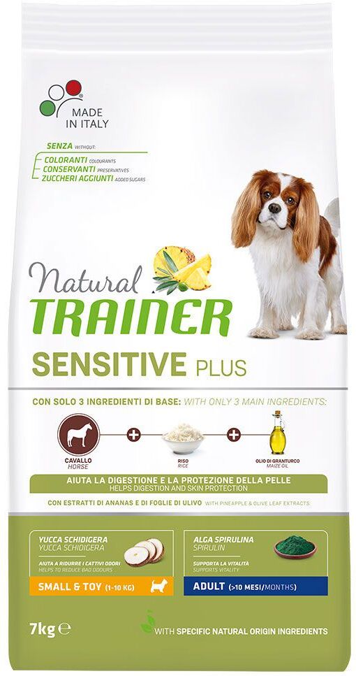 Trainer Natural Sensitive 7kg Sensitive Plus Adult Mini mit Pferd Trainer Natural Trockenfutter für Hunde