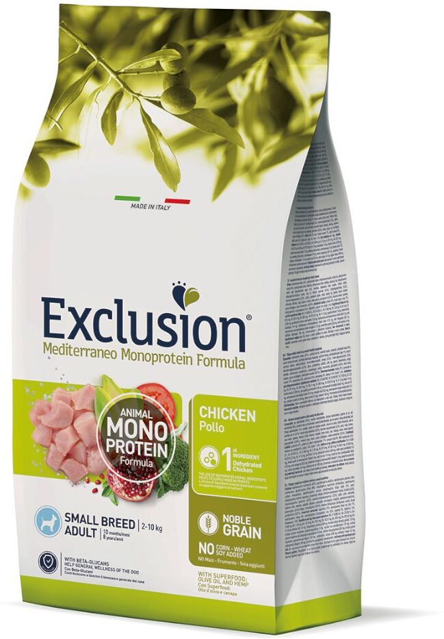 Exclusion Mediterraneo 2x 7kg Mediterraneo Adult Small mit Huhn Exclusion Trockenfutter für Hunde