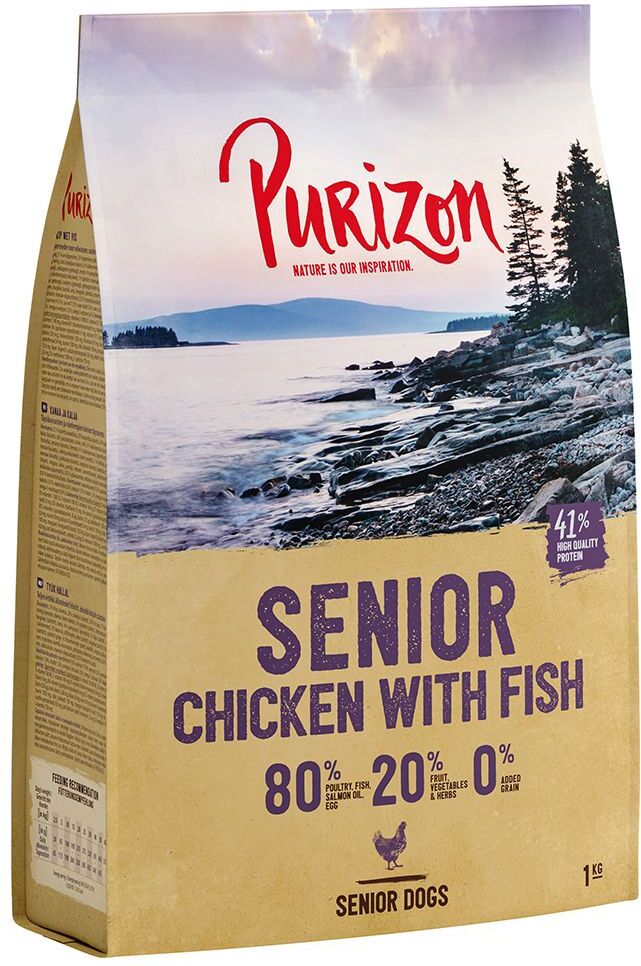 Purizon 12 kg Getreidefrei Senior Huhn mit Fisch Purizon Trockenfutter für Hunde