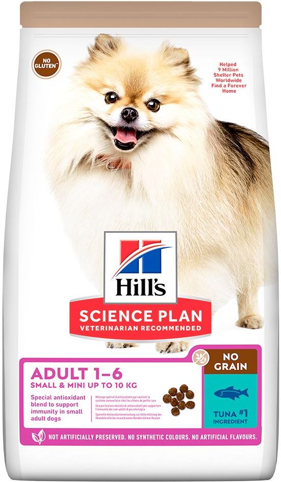 Hill's Science Plan 2x 6kg Adult 1-6 No Grain Small & Mini mit Thunfisch Hill's Science Plan Trockenfutter für Hunde