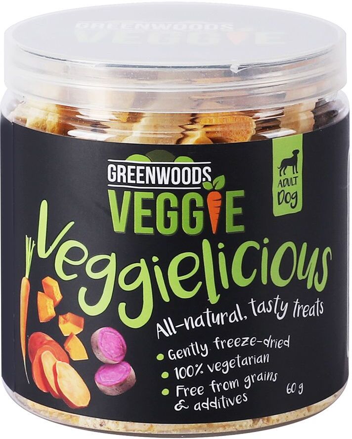 Greenwoods 60g Veggie Süsskartoffel mit Kürbis und Karotte Greenwoods Hundesnacks