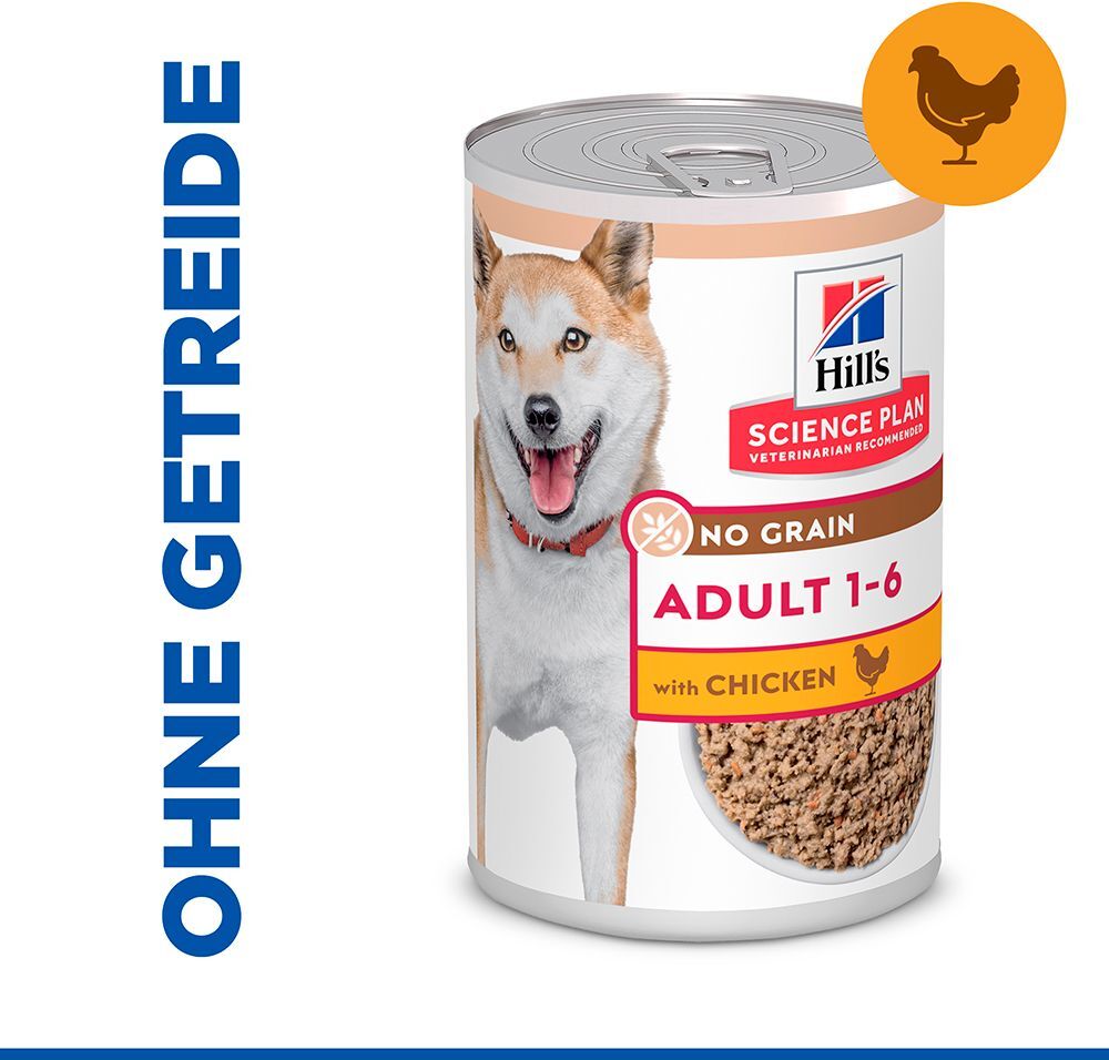 Hill's Science Plan 6x 363g Adult No Grain mit Huhn Hill's Science Plan Nassfutter für Hunde