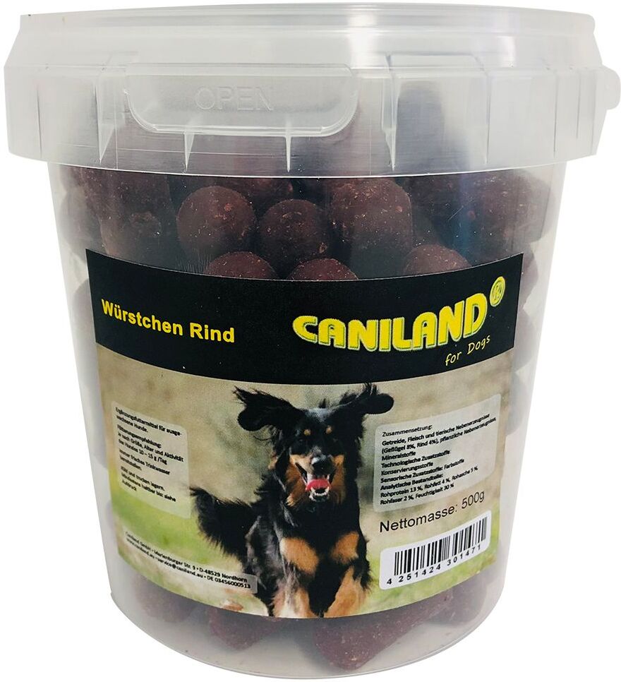 Caniland 500g Würstchen Rind mit Raucharoma Caniland Hundesnacks