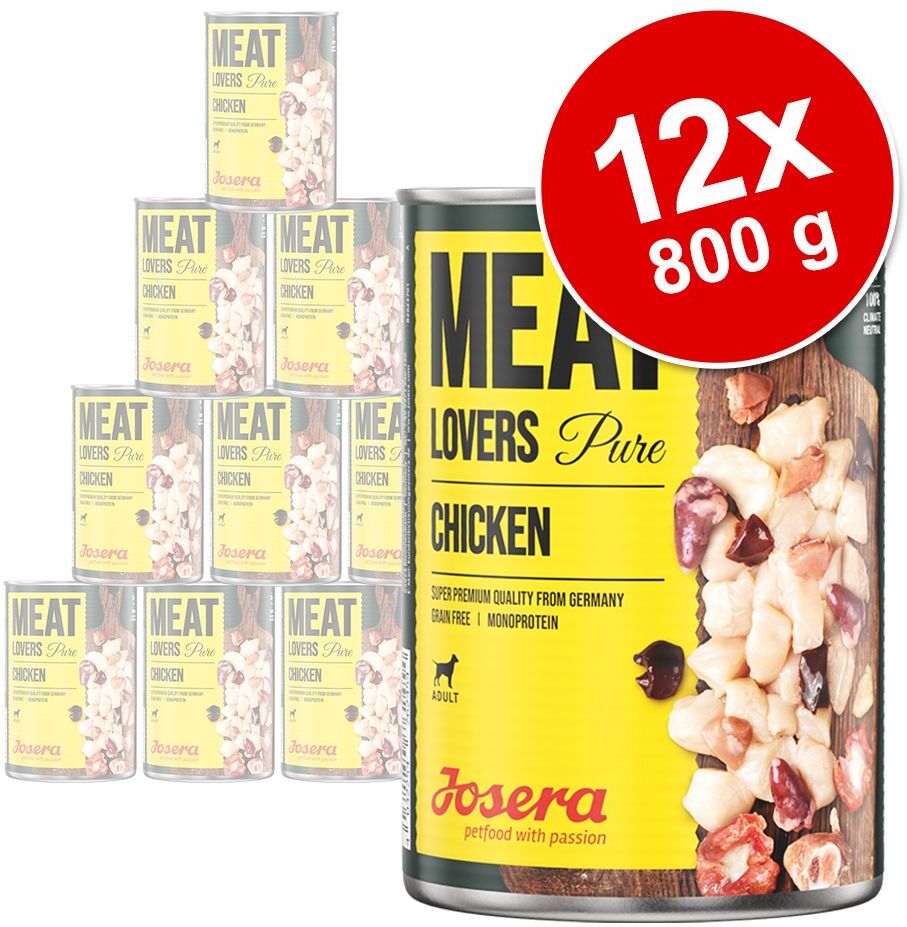 Josera 12x 800g Meatlovers Pure Huhn Josera Hundefutter nass