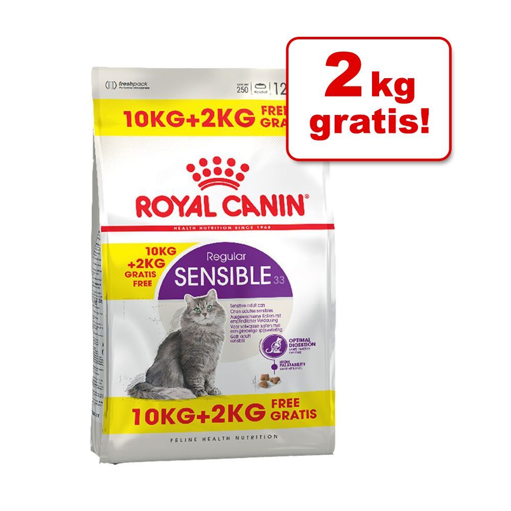 Royal Canin 12kg Regular Sensible 33 Royal Canin Katzenfutter Trocken - 2kg gratis!