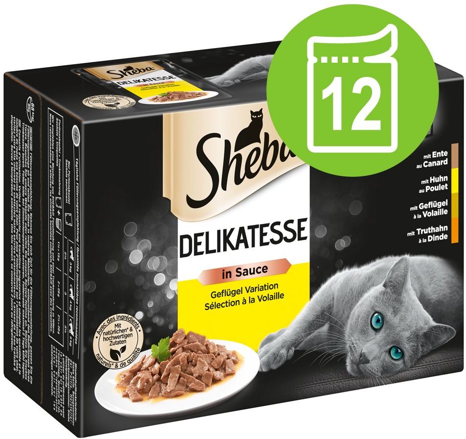 Sheba 12x 85g Selection in Sauce Geflügel Variation Sheba Nassfutter für Katzen