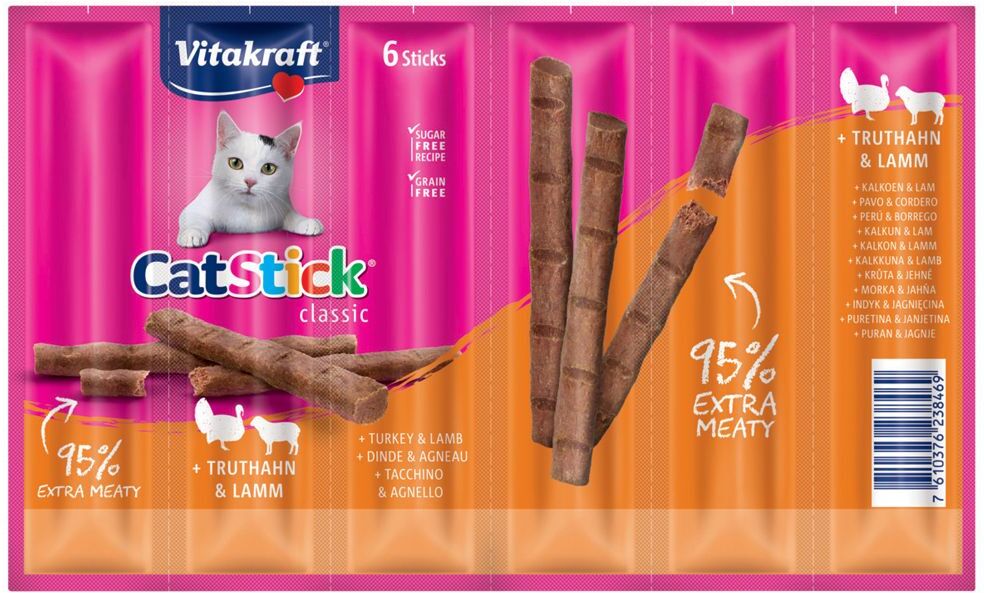 Vitakraft 24x 6g Cat Stick Classic Lachs Vitakraft Katzensnacks