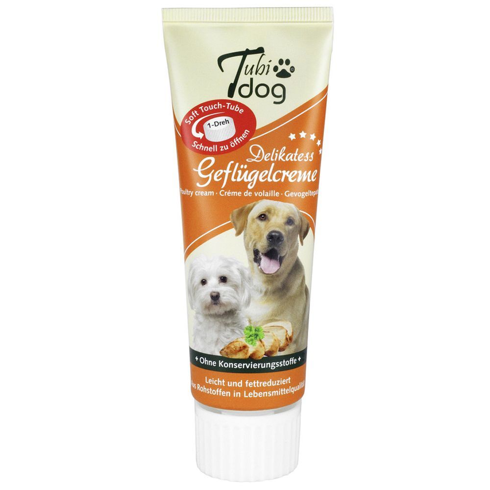 TubiDOG 3x 75g Geflügelcreme in der Tube TubiDOG Hundesnacks