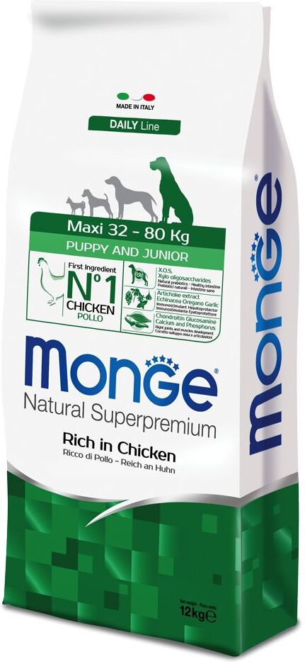 Monge Superpremium Dog 2x 12kg Natural Superpremium Puppy Junior Maxi Monge Trockenfutter für Hunde