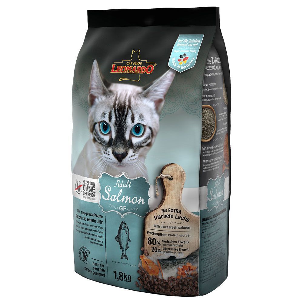 Leonardo 1,8kg Adult Lachs Grainfree Leonardo Trockenfutter für Katzen