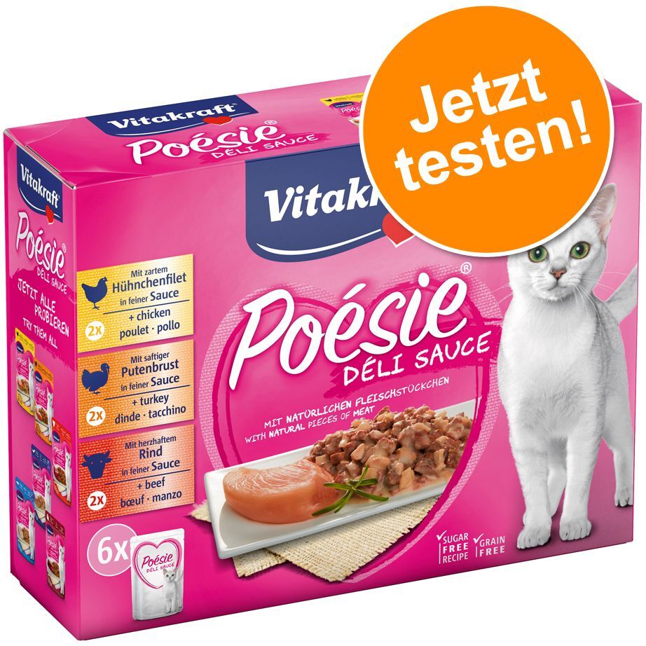 Vitakraft 6x 85g Poésie DéliSauce Meat & Fish Selection Vitakraft Katzenfutter nass