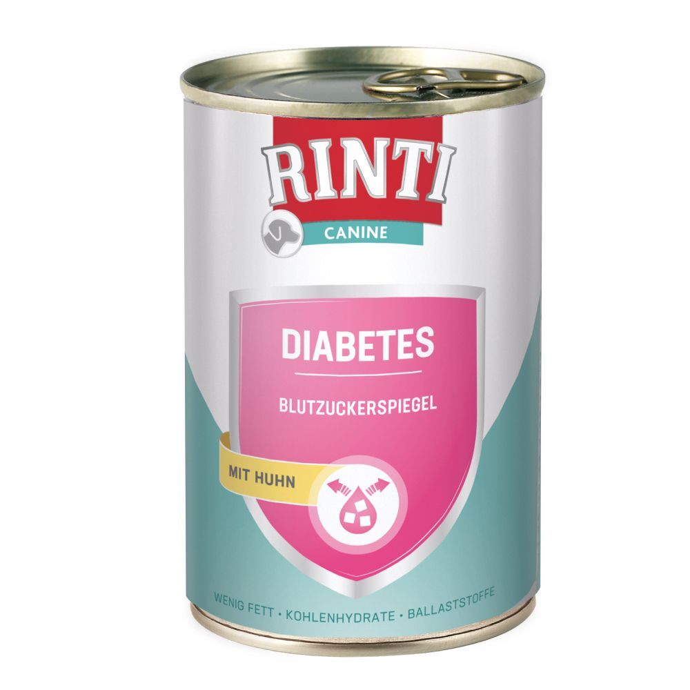 RINTI 12x 400g Diabetes mit Huhn RINTI Nassfutter für Hunde