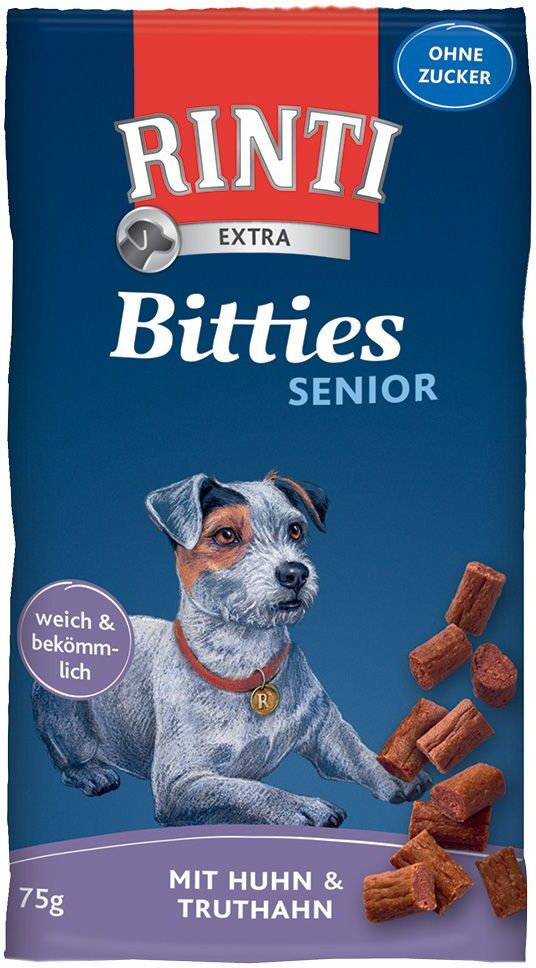 RINTI 75g Extra Bitties Senior Huhn & Truthahn Rinti Hundesnacks