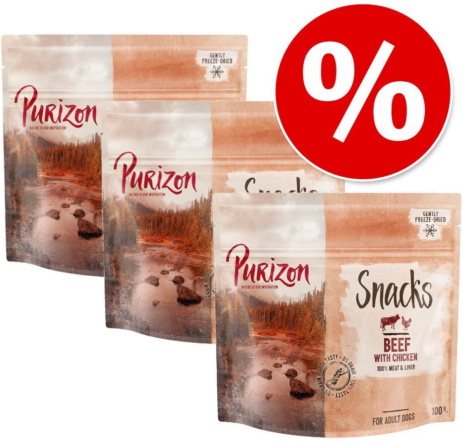 Purizon 3x 100g Lamm mit Fisch Purizon getreidefreie Hundesnacks