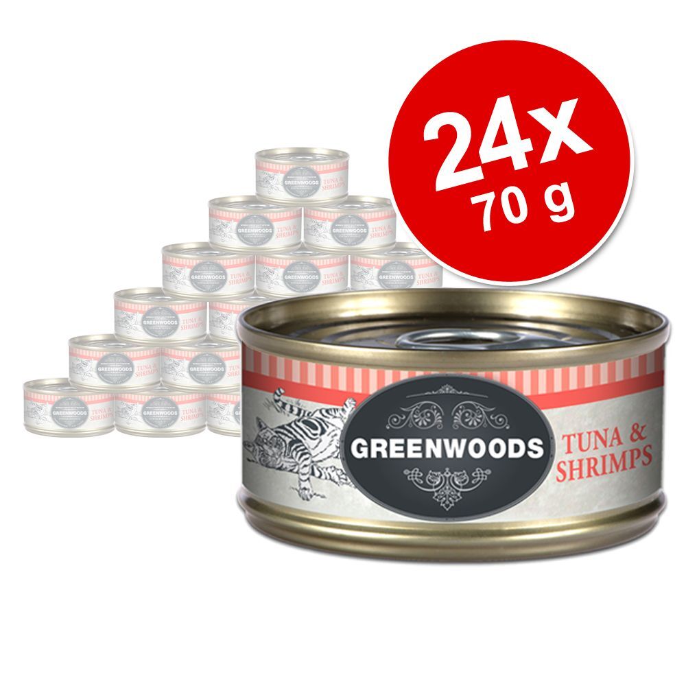 Greenwoods 24x 70g Adult HühnchenfiletGreenwoods Nassfutter für Katzen
