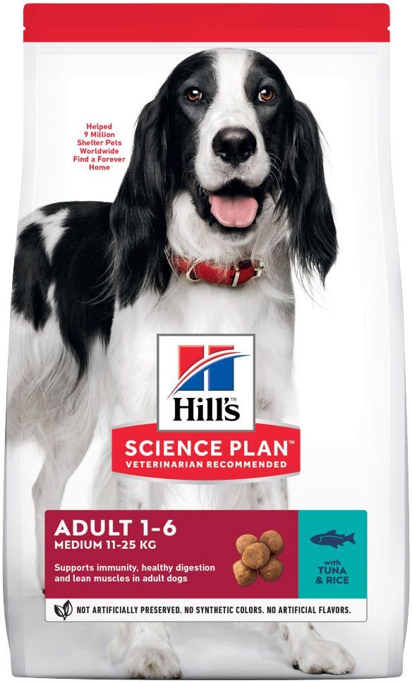 Hill's Science Plan 2x 12kg Adult 1-6 Medium mit Thunfisch & Reis Hill's Science Plan Trockenfutter für Hunde