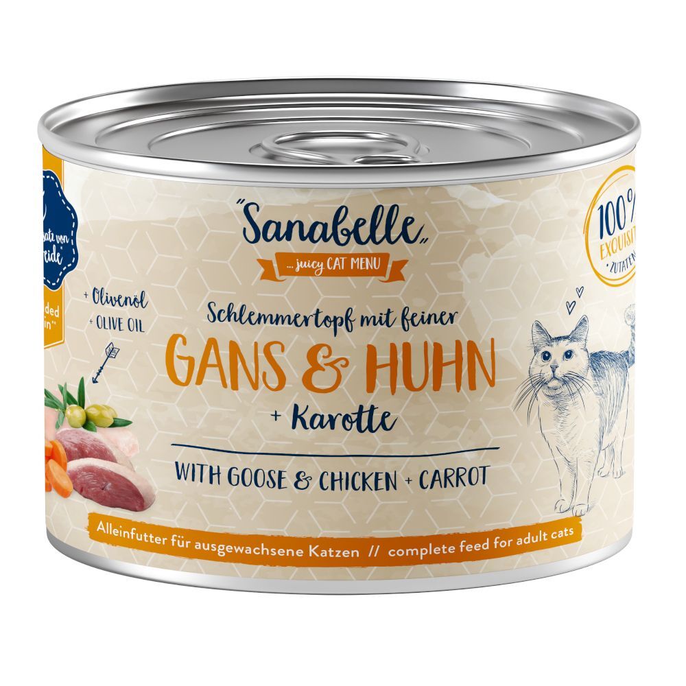 Sanabelle 6x 180g Fleisch in Sosse Gans & Huhn Sanabelle Katzenfutter nass