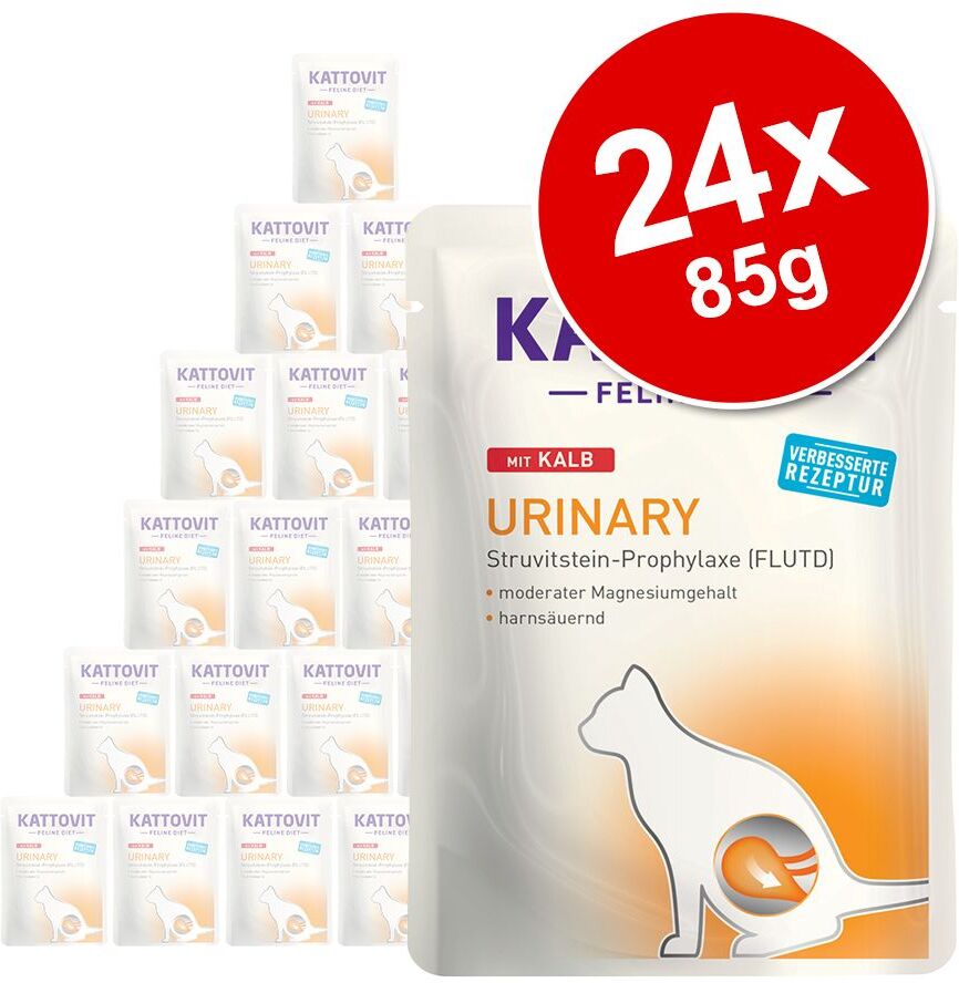 Kattovit 24x 85g Urinary Kalb Kattovit Nassfutter für Katzen