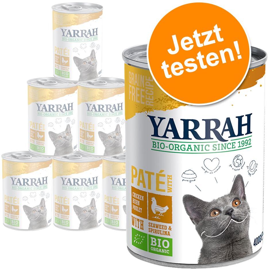 Yarrah 6x 400g Bio Pâté Bio Fisch und Huhn Yarrah Nassfutter für Katzen