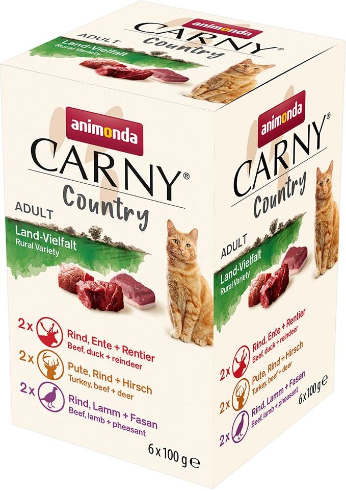 Animonda Carny 6x 100g Animonda Carny Country Adult Multipack Heimat-Vielfalt (3 Sorten) Katzen Nassfutter