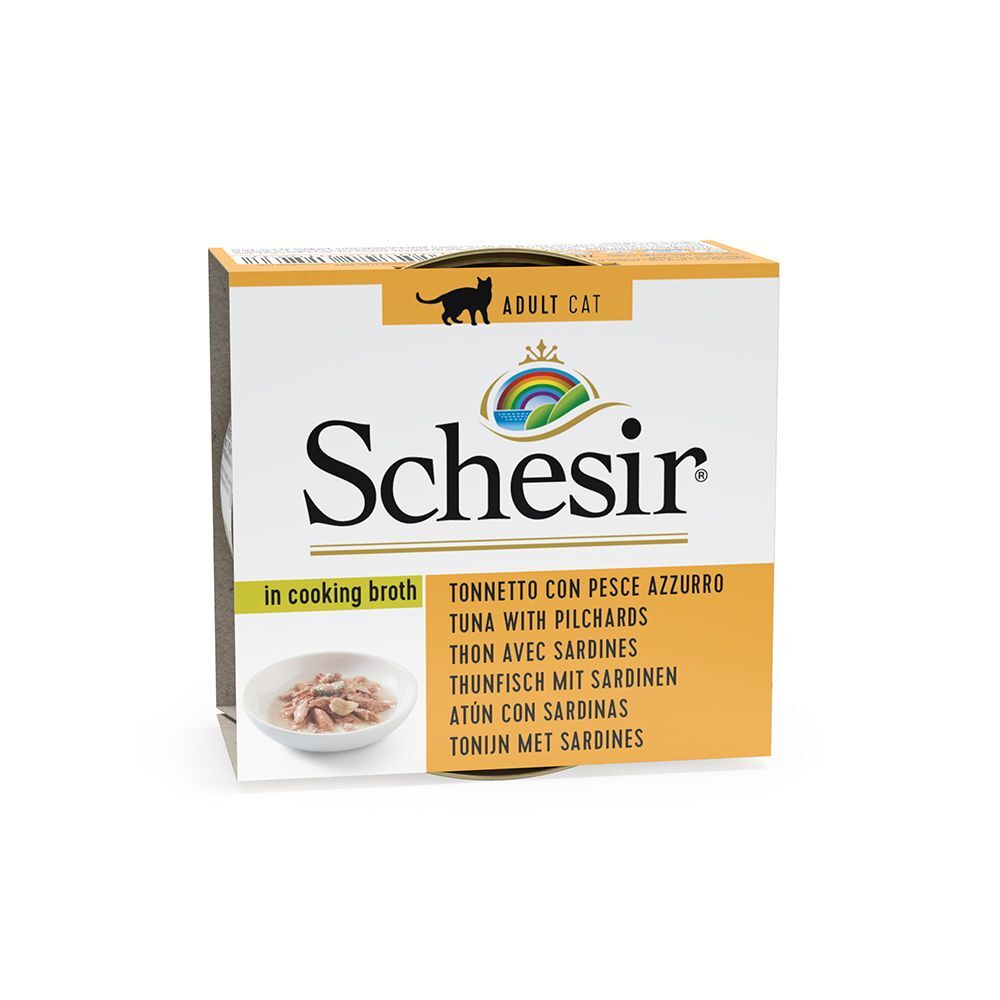 Schesir 6x 70g in Brühe Mixpack (3 Sorten) Schesir Nassfutter für Katze